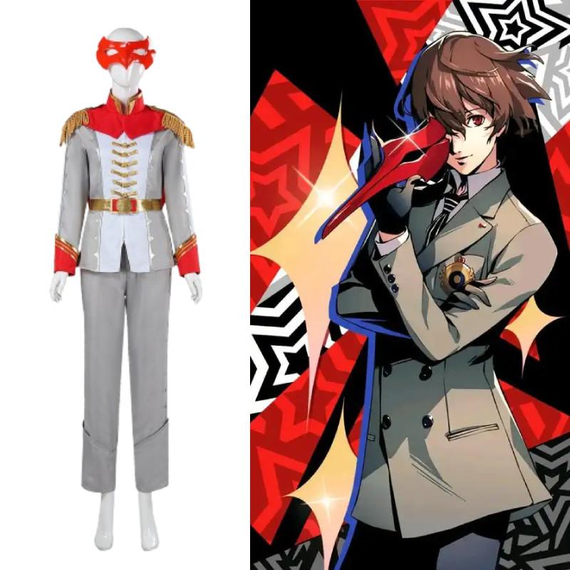 Persona 5 Akechi Goro Cosplay Costume Set With Mask For Anime Role Play