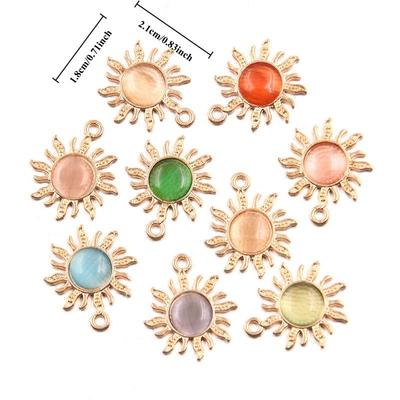 10 Stück Sonnenanhänger, DIY Schmuck - Versilberte Schmuckherstellungszubehör für Armbänder, Halsketten und Ohrringe