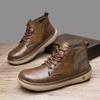 Kézi varrású Valódi Bőr Férfi Csizma Kényelmes Alkalmi Bőr Cipő Férfiaknak Bokacsizma Nagy Méretű Munkavédelmi Cipő