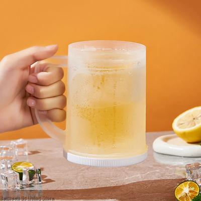 Quick Freezing Double Layer Ice Mug Beer Cup Translucent Glasses No Leakage No Dilution for Hot Summer Home