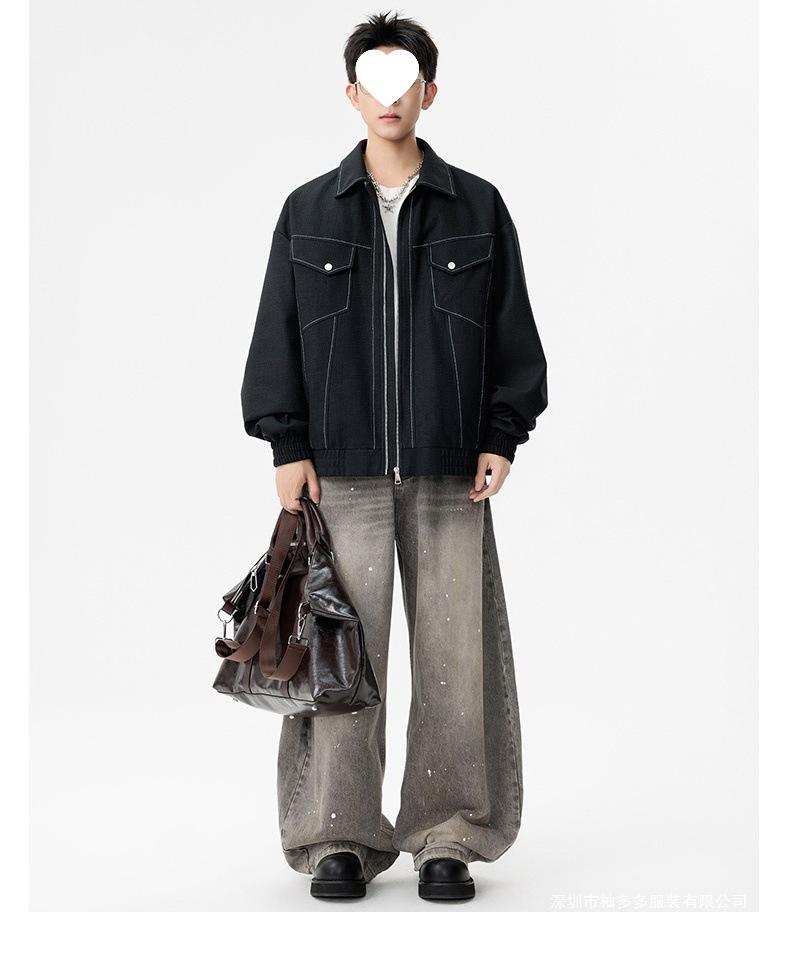 Men's Plus Size Lapel Jacket: Trendy Korean Style, Light Luxury, M-7XL, Daily Commute Outerwear