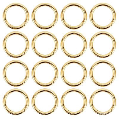 16 Pcs 33 Mm Outer Diameter Spring Buckles Round Carabiner Keyring  For Jewelry DIY