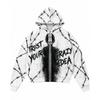 Street Hip Hop Flamme 3D-Druck Reißverschluss Hoodie Lockerer Schnitt Jugend Freizeit Winter Sweatshirt