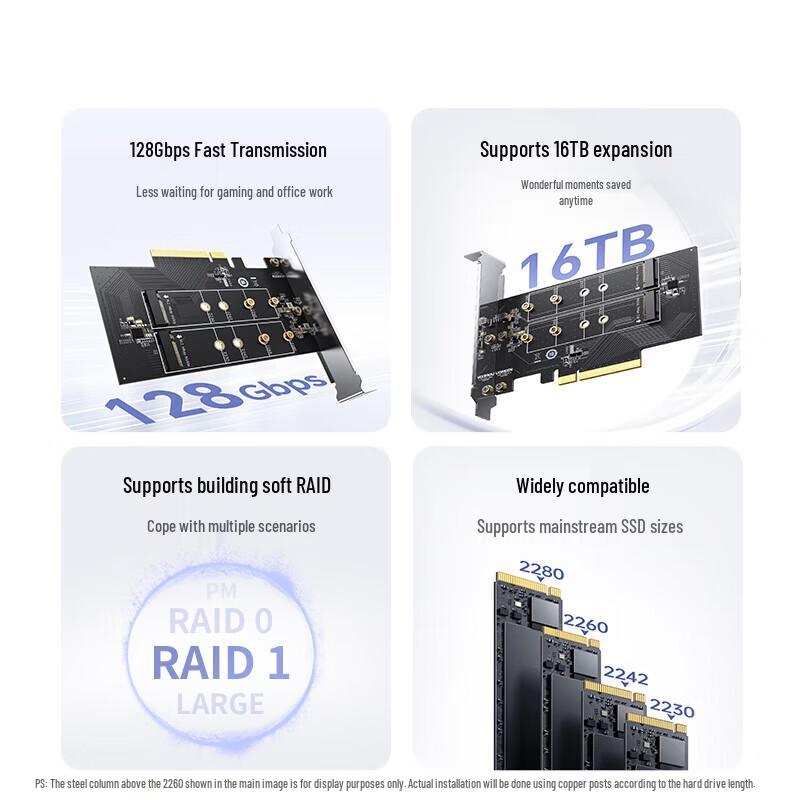Ugreen PCIe 4.0 X8 To Dual M.2 NVMe SSD Adapter Card