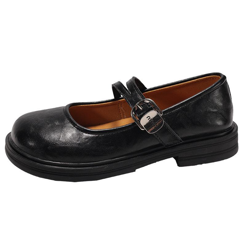 Fashion Janpanese Thick Soled Leather Women Shoes 2025 Spring Autumn New Fashion Elegant Comfortable Soft Women's Single Shoes