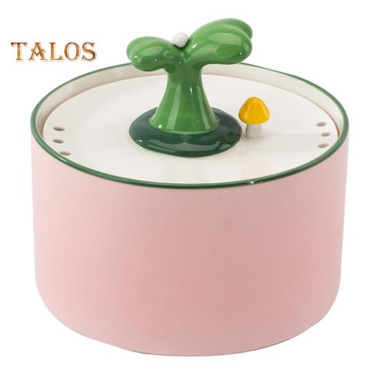 Fântână automată de apă pentru pisici de 1,5 l Dispenser de băut pentru animale de companie din ceramică Bol de apă ultra-liniștit pentru animale de companie cu sistem de filtrare pentru pisici de interior câini