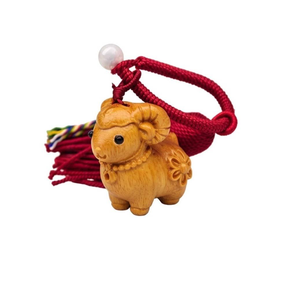 Alpaca Sheep Lamb Wooden Lamb Keyring Multi-Color Tassel Alpaca Bag Charm Unisex
