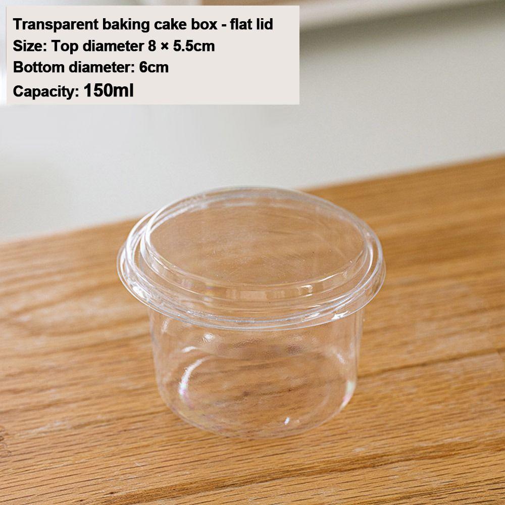 50PCS With Lid Disposable Pudding Cups Transparent Bowl Dessert Cups Salad Cups  Fruit Beverage