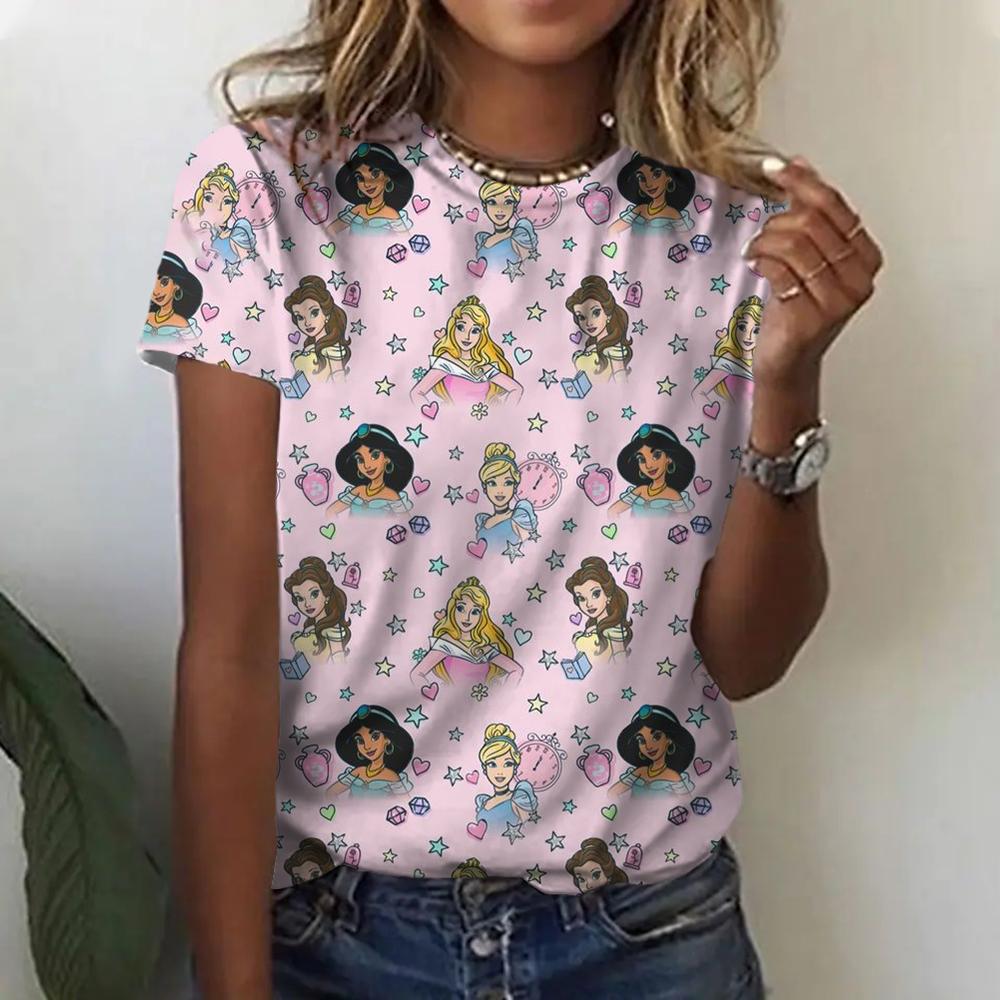 Cartoon Punk Princess Print T Shirt Women Harajuku 90s Cute T-shirt Funny Streetwear Graphic Tshirt Female Clothes