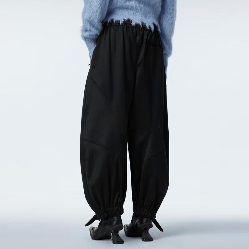 JNBY Women's 2023 Winter Wide-Leg Loose Cuffed Casual Pants