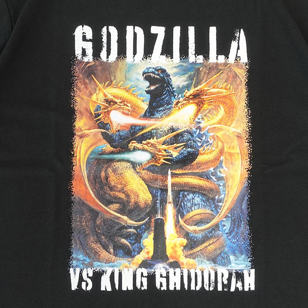Fineplus Godzilla Short King Ghidorah Poster Japanese Cherry Blossom Character Merchandise T-Shirt, Sleeve, Print, Pattern, Design,