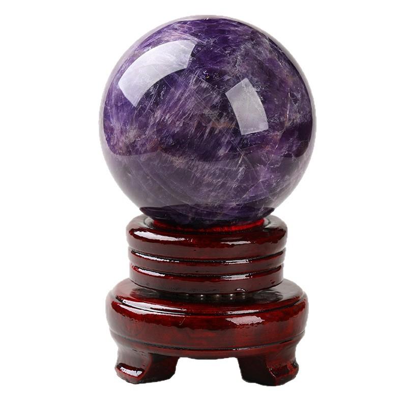 Recommended Natural Amethyst Sphere Amethyst Sphere Dream Crystal Home Office Feng Shui Decorations with Base Included