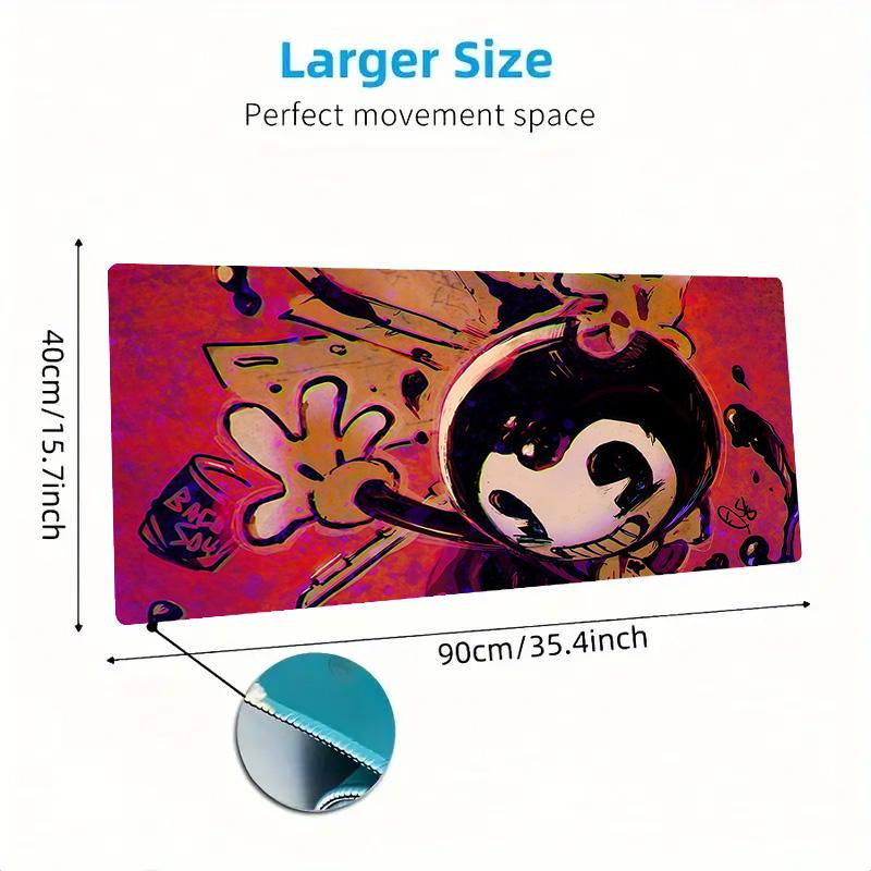 Bendy and the Ink Machine Print  Cushion Non-slip Laptop Tablet Big Mousepad XXL Mat Mini PC Playmat With Lock edge
