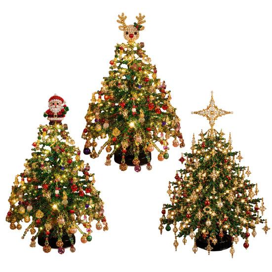 Kit Ornamento Festivo da Interno Kit Albero di Natale Perline Fai da Te, Set Artigianale Festivo in Cristallo Sintetico Decorazione per la Casa Fatta a Mano per Adulti Principianti, Fatto a Mano