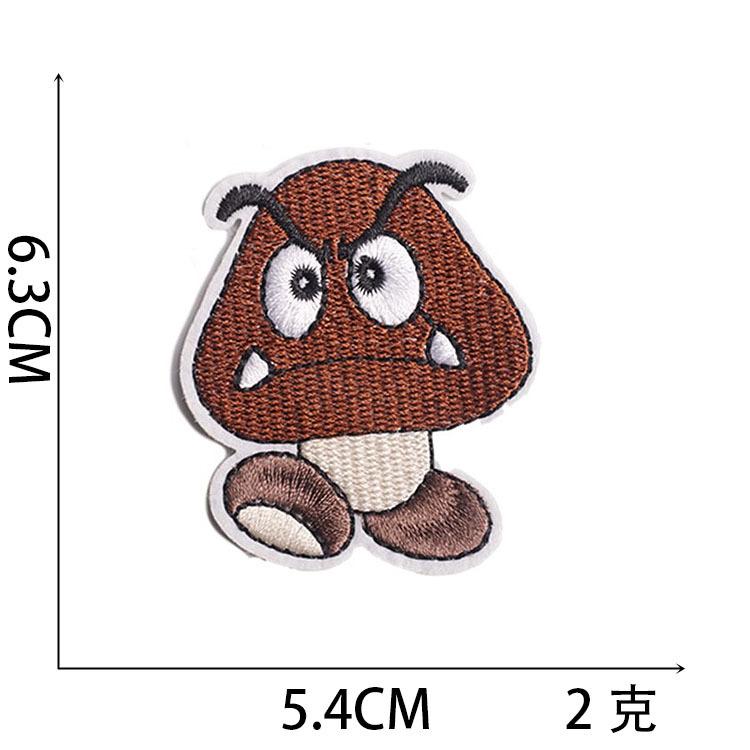 New Cartoon Mario Embroidery Cloth Sticker Anime Embroidery Label Game Character Computer Embroidery Chapter Boy Bag Patch Sticker