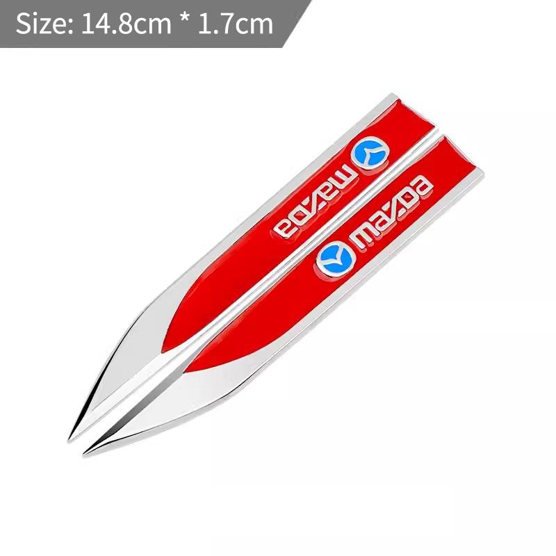 2Pcs Car Accessories Side Door Body Fender Metal Stickers Decoration For Mazda 3 5 6 323 626 CX-3 CX-4 CX-5 CX-7 CX-9 Axela MX3