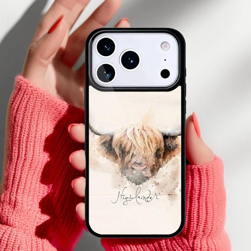 Hochlandrinder Handyhülle für iPhone 17 16 15 14 13 Pro Max Rückabdeckung für 12 11 Pro Hülle