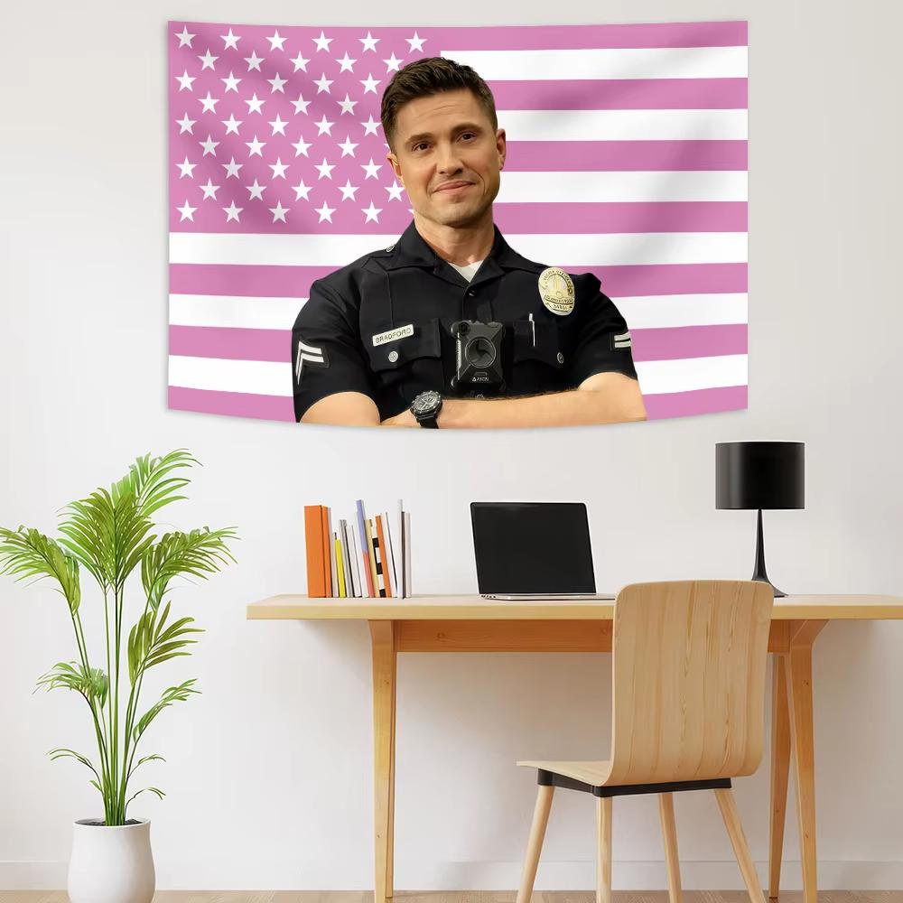 Bradford Rookie Tim Pink Amerikanische Flagge Poster Wandteppich Banner Ästhetische Raumdekoration Wandbehang Stoff Schlafsaal Tapete Geschenk