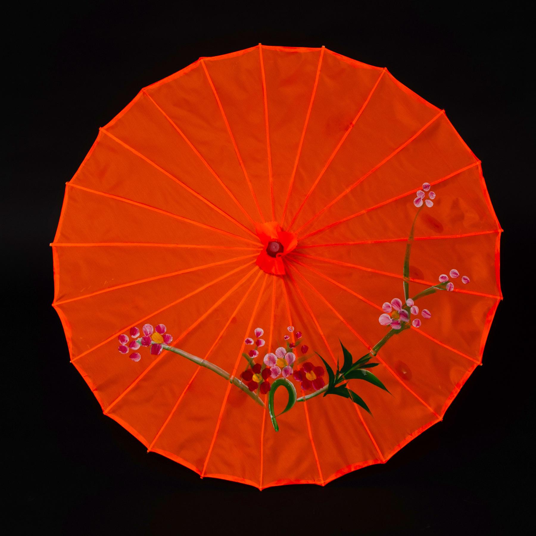 

Retro Style Imitation Oil Paper Umbrella: Solid Color Hanfu Dance & Fashion Show Accessory 56cm