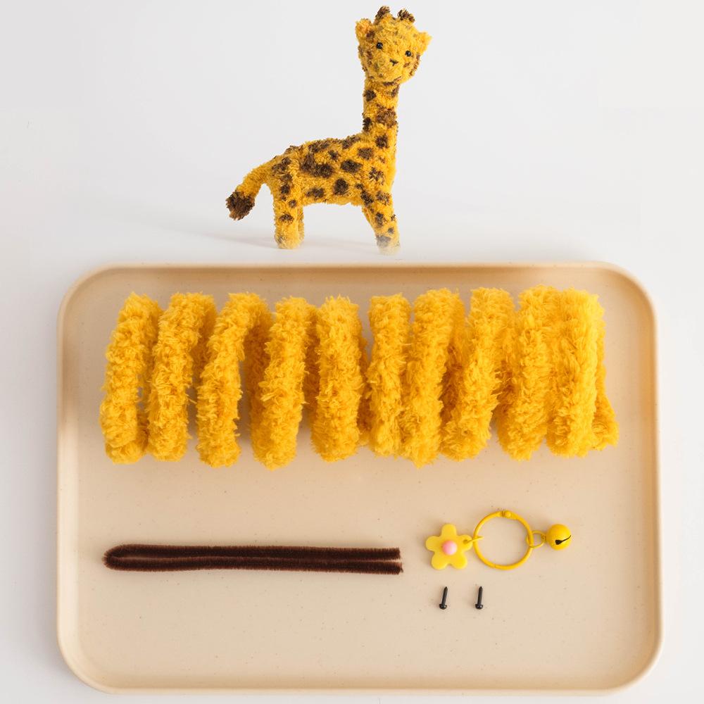 Colorful Chenille Stems Pipe Handmade Squirrel&Orangutan&Fox&Hedgehog Plush Twist Sticks DIY Material Package for Kids&Adult