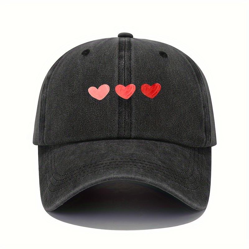 Valentinstag Liebesmotiv Baseballkappe Retro Leichte Waschbare Kappe Verstellbare Damen Sonnenhut