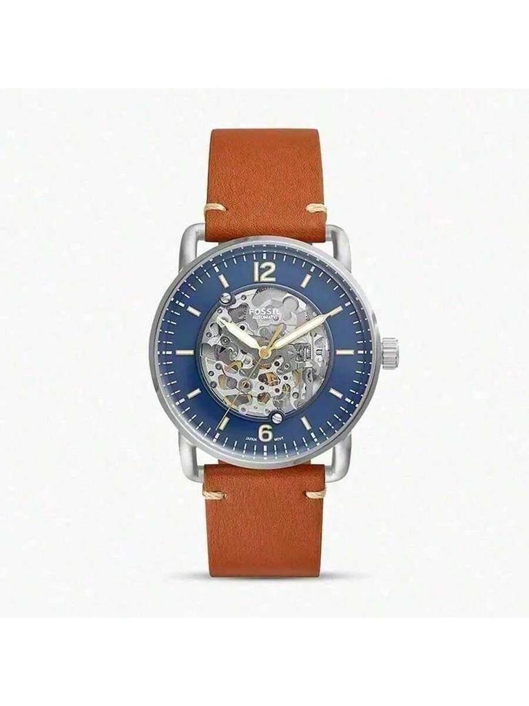 Orologio Automatico da Uomo per Pendolari ME3158, con quadrante rotondo nero cinturino in pelle, elegante versatile occasioni. eccellente vacanza di compleanno. ME3159