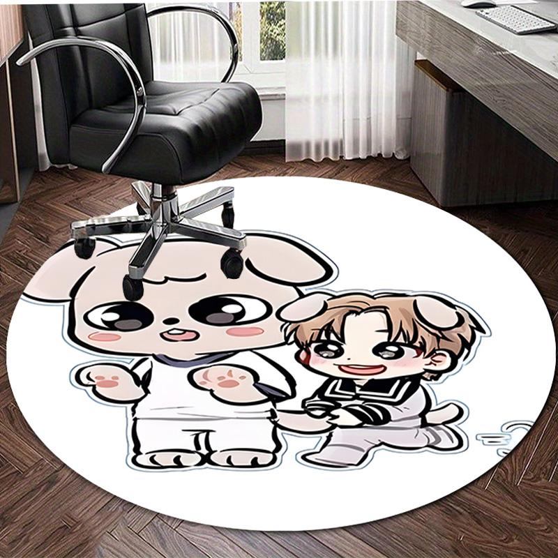 1pc Kpop Team8 Design Printed Area Round Carpet for Bedroom Living Room Home Decor Rugs Mat Non Slip Mat Rug for Bedside