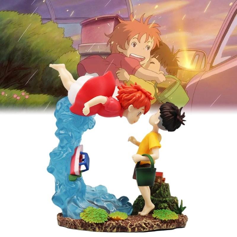 Enchanting Miyazaki Anime Ponyo And Sosuke Figurine Model With Captivating Details