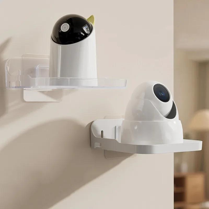 Webcam Mount Bracket Anti-Drop 2 Installation Methods Wall Desk Clip Holder for Webcam Monitor Storage Transparent White