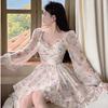 Petite Slimming Floral Mini Dress for Women - Early Autumn Design