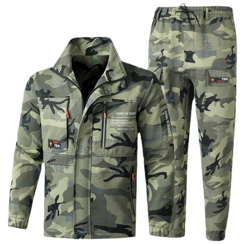 

Рабочий костюм для улицы, состоящий из двух частей, мужской износостойкий технический защитный прочный комбинезон M зелёный