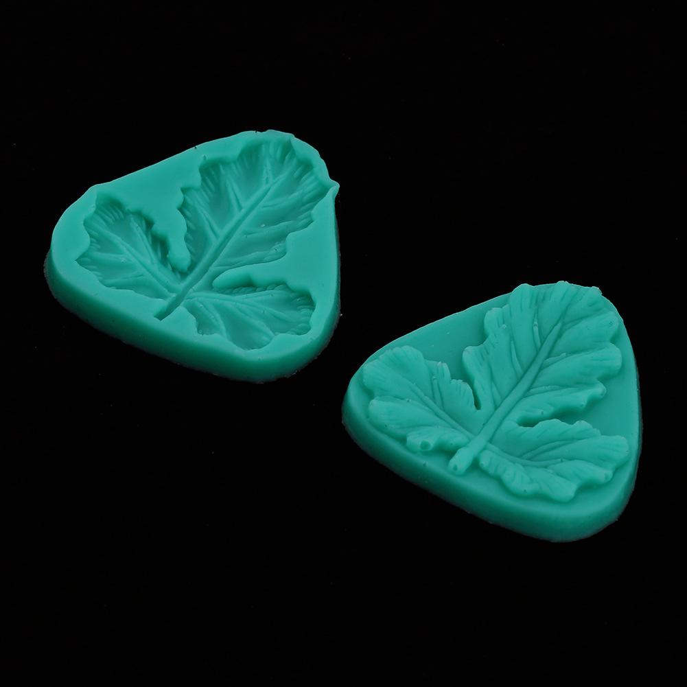 2Pcs Silicone Mold Flower Leaf Clay Making Mold Double Side Leaf Mold for Fondant Cake Decor
