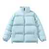 Unisex Stand Collar Puffer Jacket Warm Cotton Coat Men Women Urban Streetwear Minimalist Solid Color
