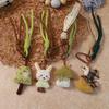 Handmade Fabric Rabbit Doll Keychain - Forest Style Cartoon Accessory for Bags