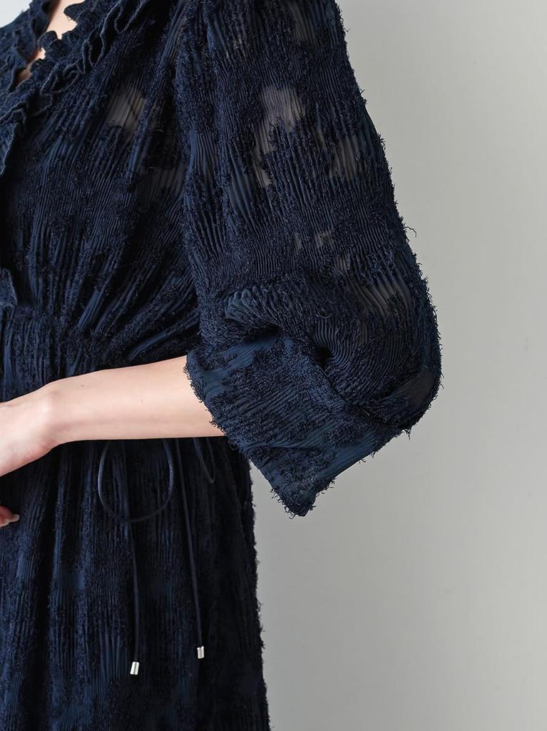 Frill Jacquard Dress SWFO251059NVY1