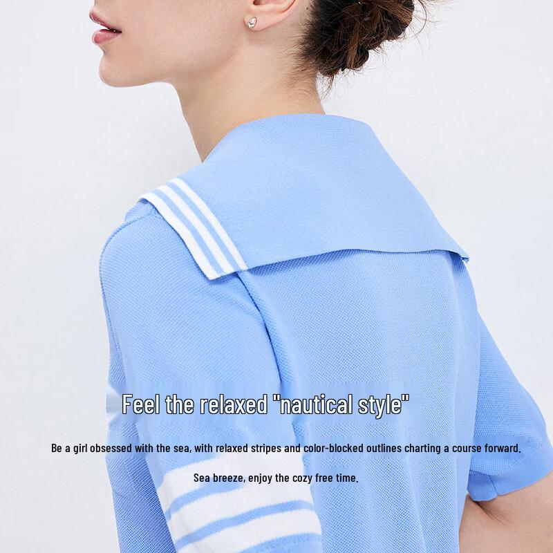 Navigare Italy Women's Striped Sailor Collar Knitted Cardigan