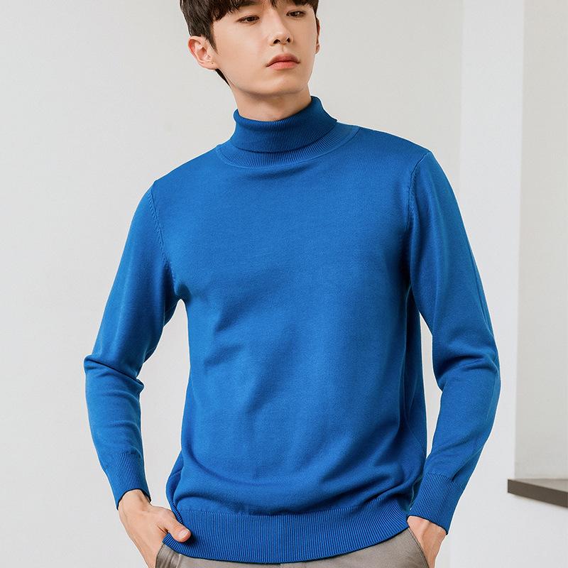 Sweater High Collar Autumn and Winter Men's Pullover Knit Sweater Loose Casual Long-sleeved Wild Wool Sweater