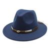 Spring Simple Casual Warm Woolen Top Hat Versatile British Belt Jazz Hat Men'S Hat
