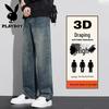 PLAYBOY Men's American Retro Loose Straight Jeans
