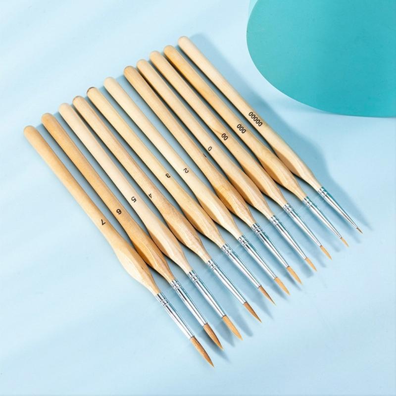 11Pcs Fine Detail Paint Brushes Miniature Brushes for Acrylic Watercolor Gouache Oil Face Painting Scale Model Figurines