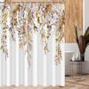 Blue Purple Eucalyptus Leaves Shower Curtains 72X72 Inch, Waterproof Fabric Stylish Botanical Bathroom Shower Curtain With Hooks