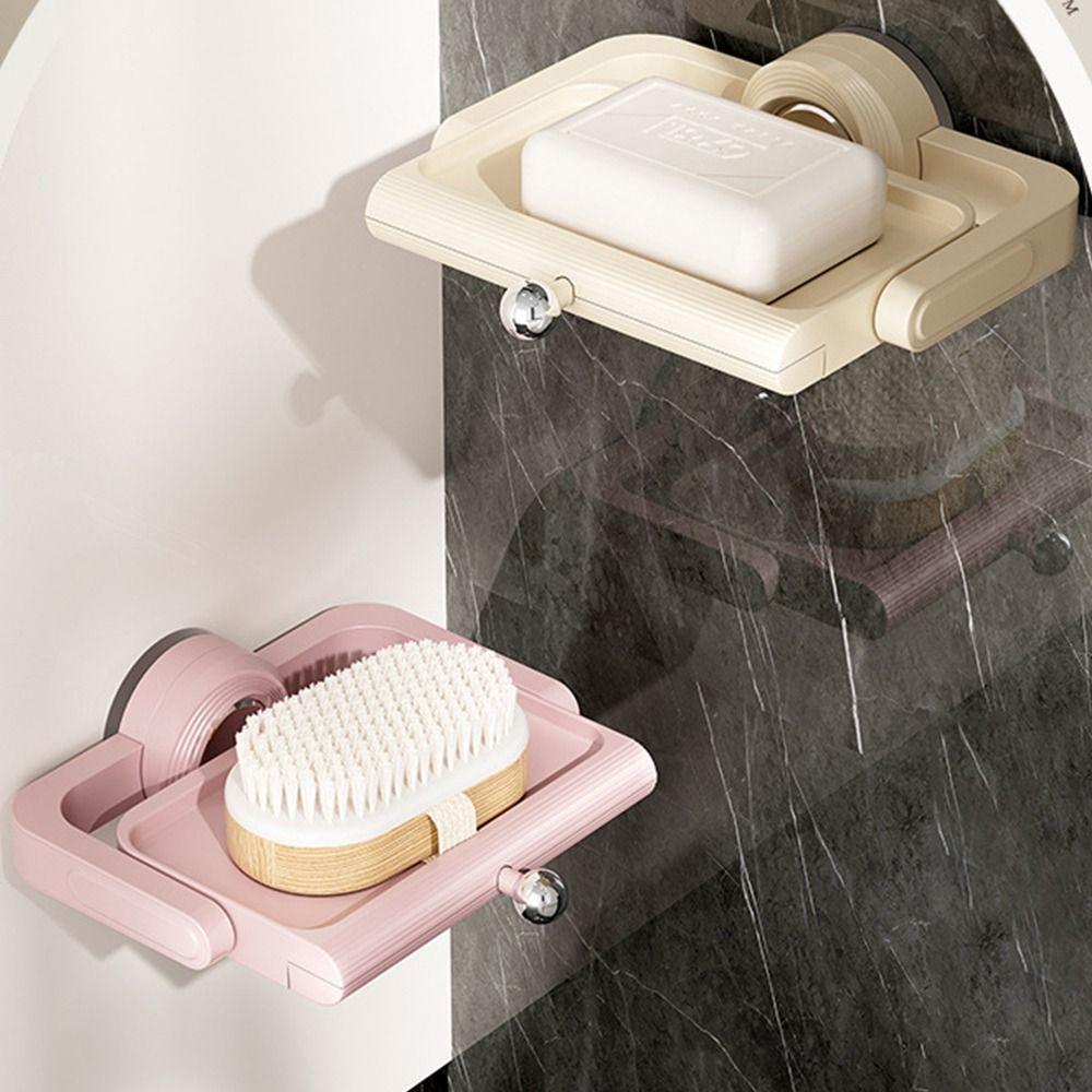 Rotatable Suction Cup Soap Dish Wall-Mounted Sponge Soap Box Bathroom Shelf  Bathroom Accessories