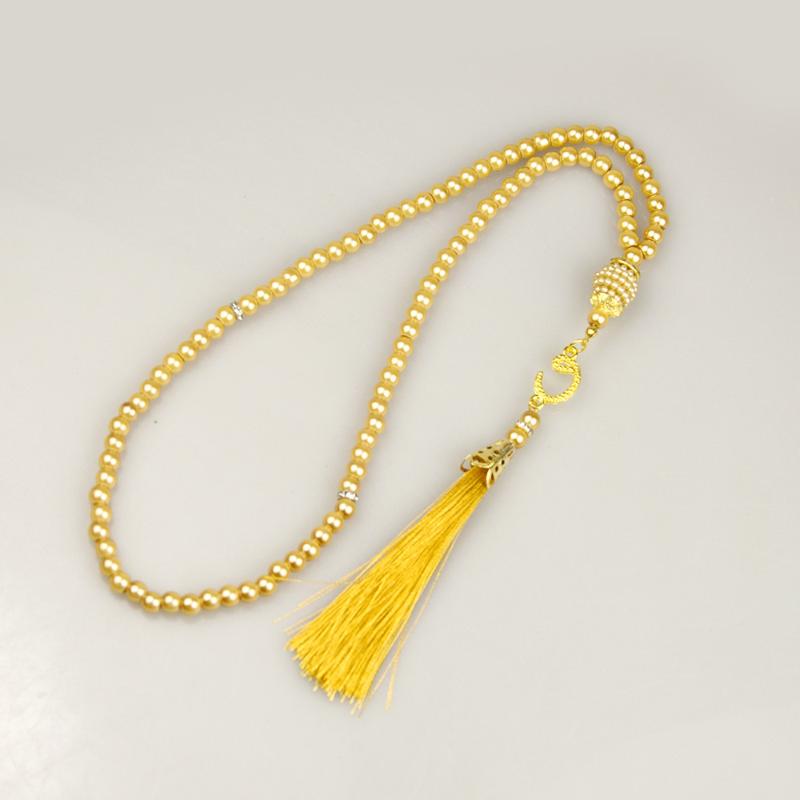6Mm 99Pcs Glass Pearls Tassel Turkish Style Muslim Rosary Islamic Meditation Yoga Prayer Beads Necklace For Women Jewelry