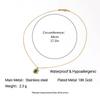 18K Gold-Plated Stainless Steel Necklace with Colored Zirconia - High-End Titanium Design for Women