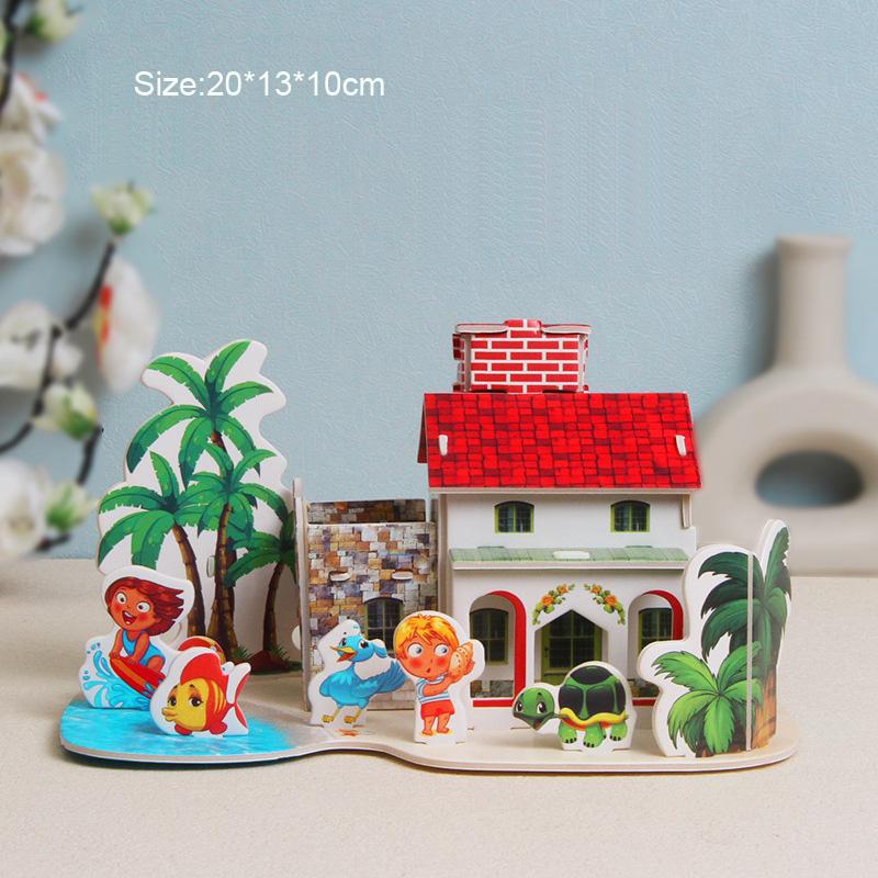 DIY Handmade Paper Card 3D Puzzle Jigsaw Building Model Desktop Decorations Children's Educational Toys