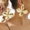 European American Exaggerated Big Flower Stud Earrings Retro Ins Petal Metal Sheet Earrings For Women Trendy Fashion Jewelry