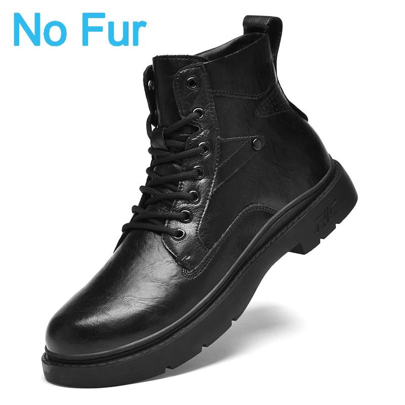 New Retro Men's Genuine Leather Work Boot  Fashionable High-Top Laced Walking Boot Outdoor Durable  Comfortable And Casual Boots