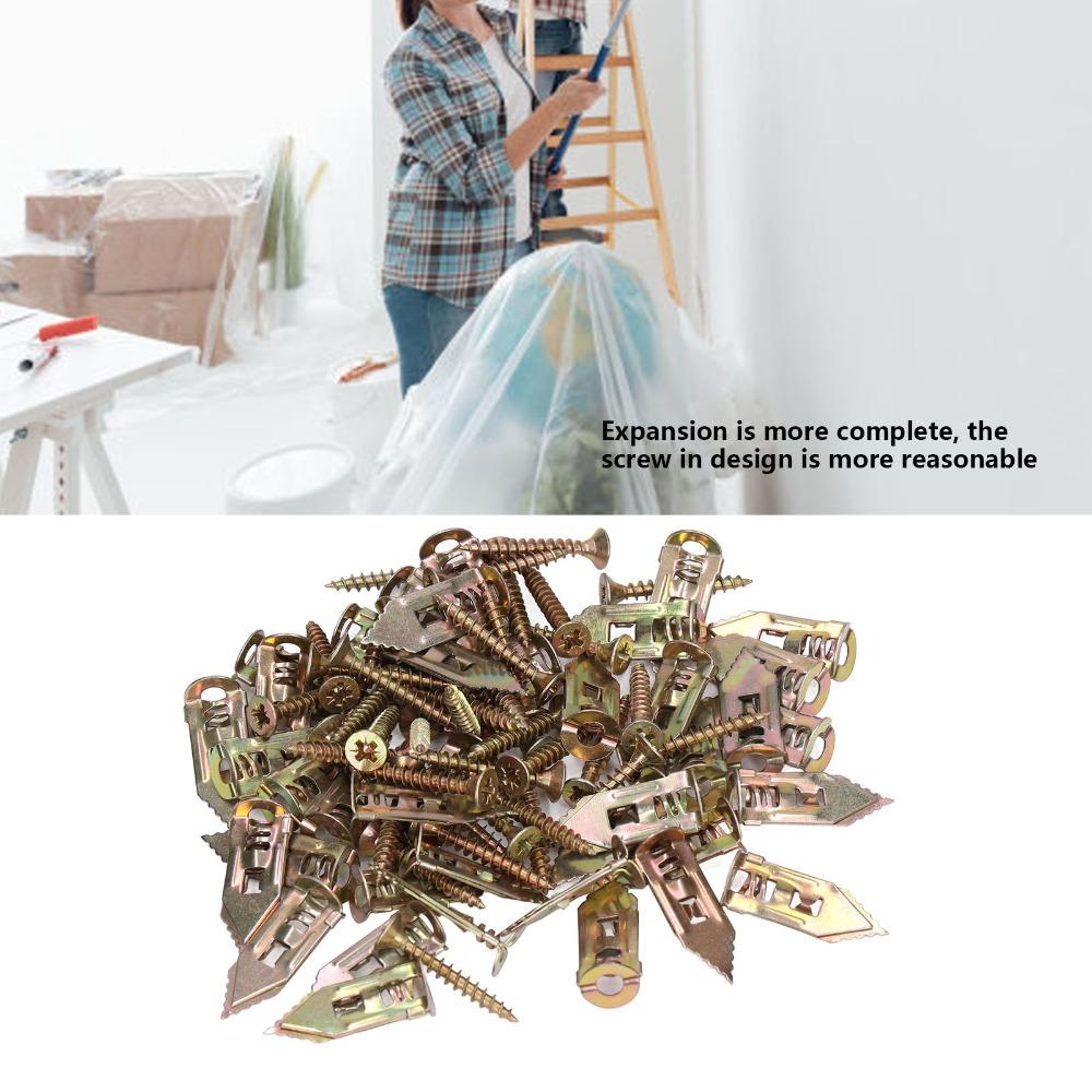 40pcs Zinc Plated Steel Metal Anchors Easy Screw Anchor Drywall Anchors House Decoration
