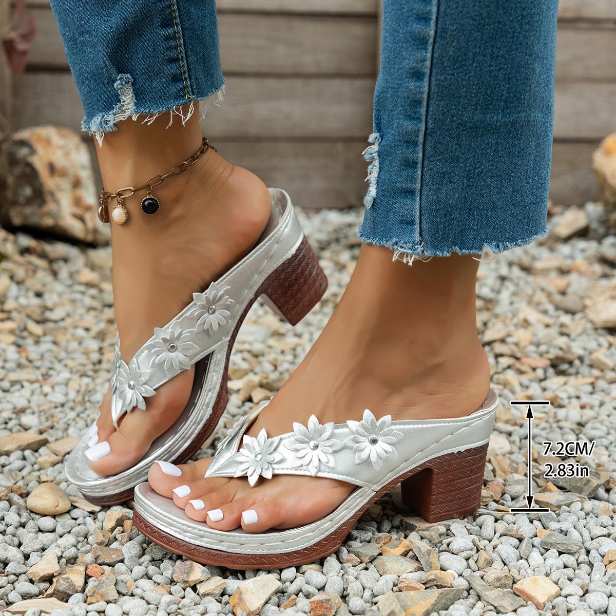 

Fashion New Women s High Heel Slippers Casual Flower Hollow Wedge Beach Shoes Outdoor Platform Comfortable Non-slip Sandals Plus Size 43 43