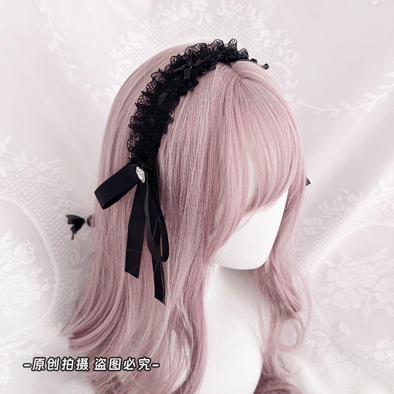 Lolita cosplay y2k accessories headband lace bow hair accessories and headwear Headband hair bands kawaii for hair